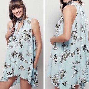 Free People Tree Swing Tunic Sz XS Mint Green Floral